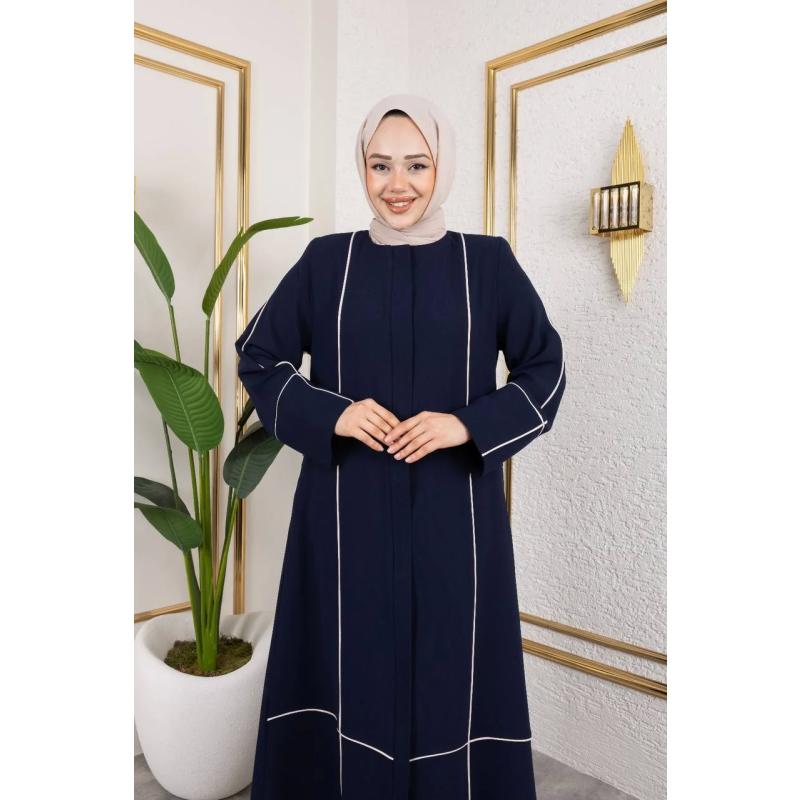 Şerit Desenli Şık Ferace - 2297 